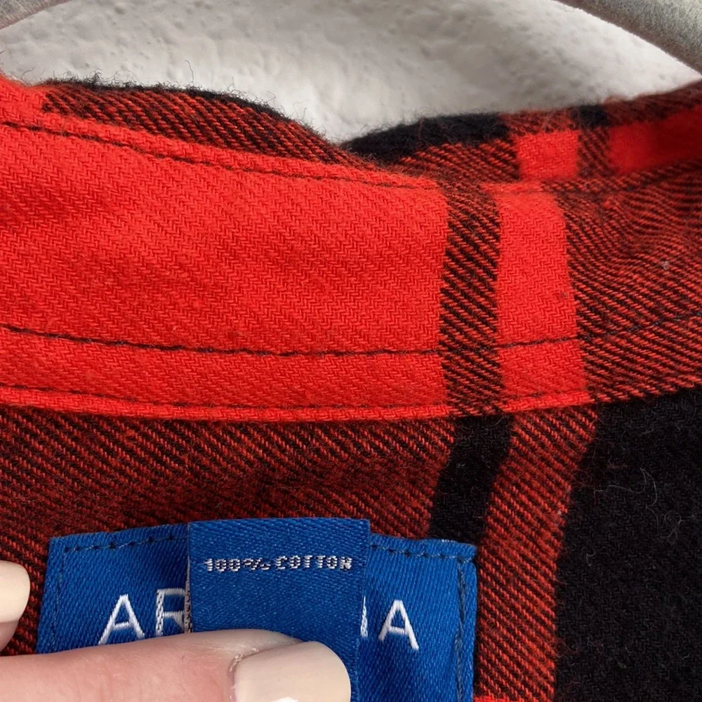 ARIZONA JEAN CO - RED & BLACK BUTTON DOWN - MENS - Picture 9 of 11